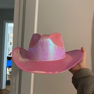 9 pink metallic cowboy hats